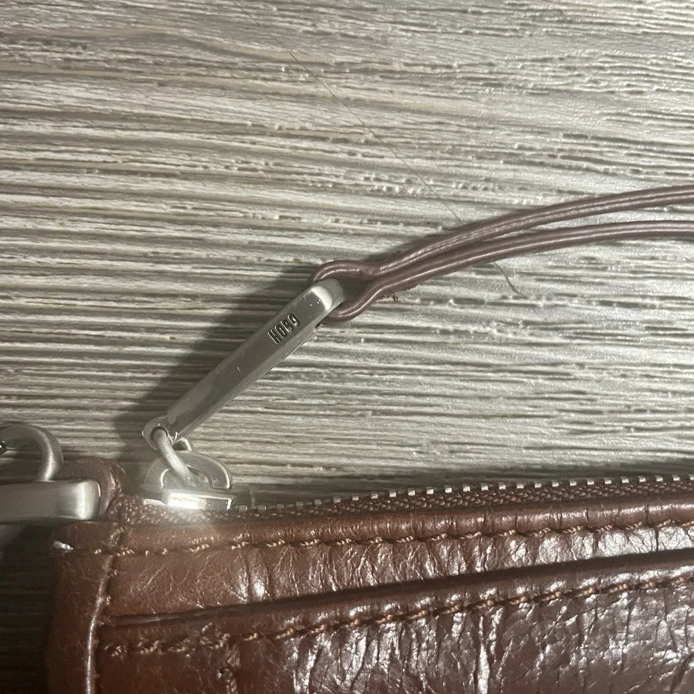 HOBO Cadence Leather CONVERTIBLE Crossbody Wristlet Shoulder Clutch In New Penny